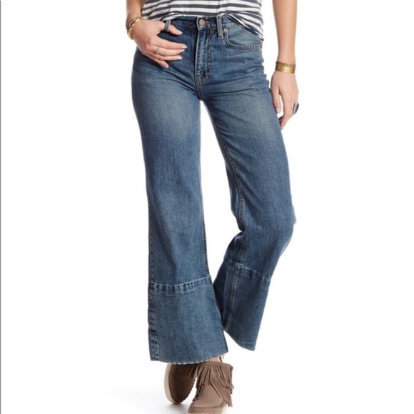Free People Wide Leg Flare Jeans 27 - Picture 1 of 6